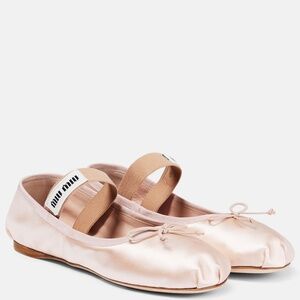 Miu Miu Pink Satin Ballet Flats 39.5- Worn Once